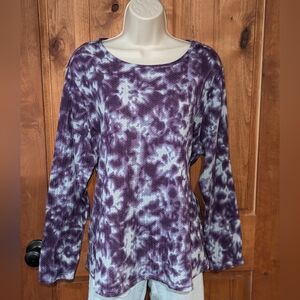 Purple Tie-Dye Long Sleeve Top